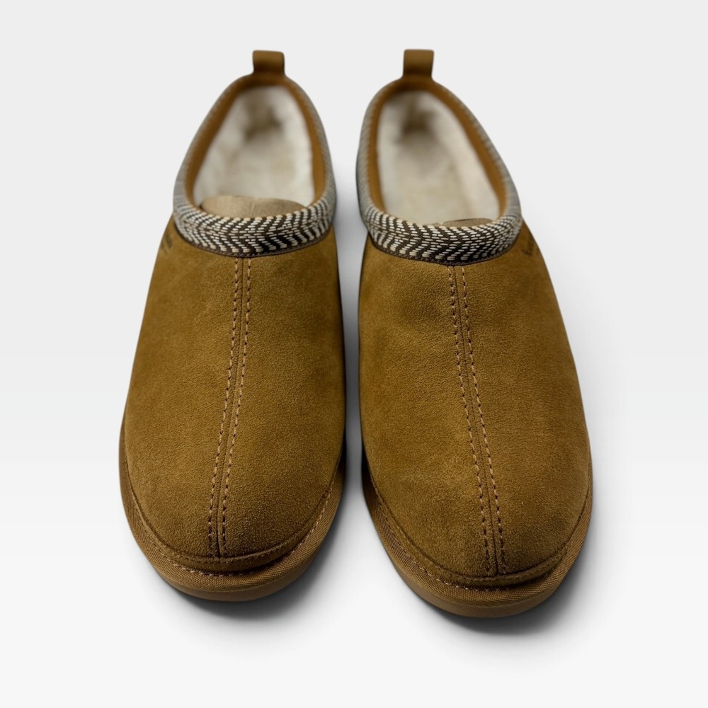 Koolaburra by UGG Burree Slippers Mens 13 Chestnut Suede Faux Fur NIB